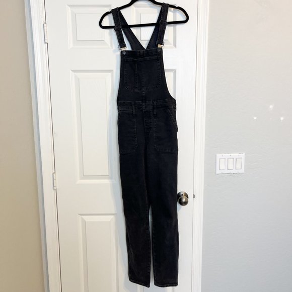 Madewell Black Denim Skinny Overalls in Lunar Wash Medium - Picture 5 of 9